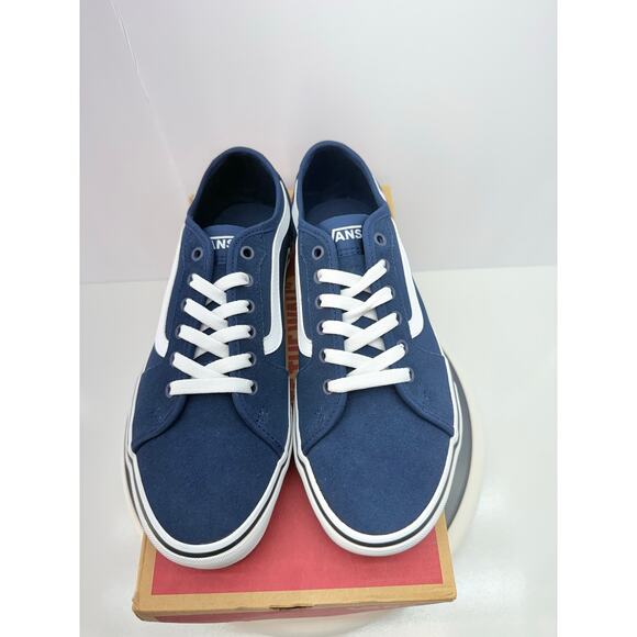 Vans Filmore Decon Mens Size 9 Navy Blue Suede Canvas Low Skate Casual Shoes NEW - Picture 2 of 8